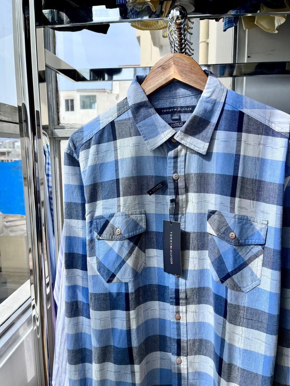 Camisa M / L Tommy Hilfiger oxford a cuadros