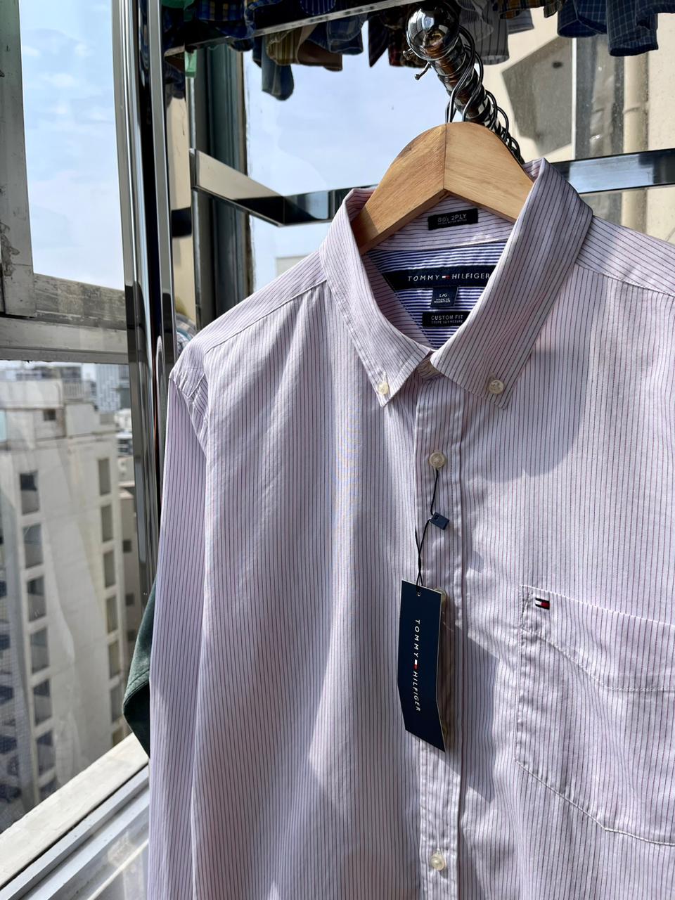 Camisa M/ L Tommy Hilfiger Custom fit