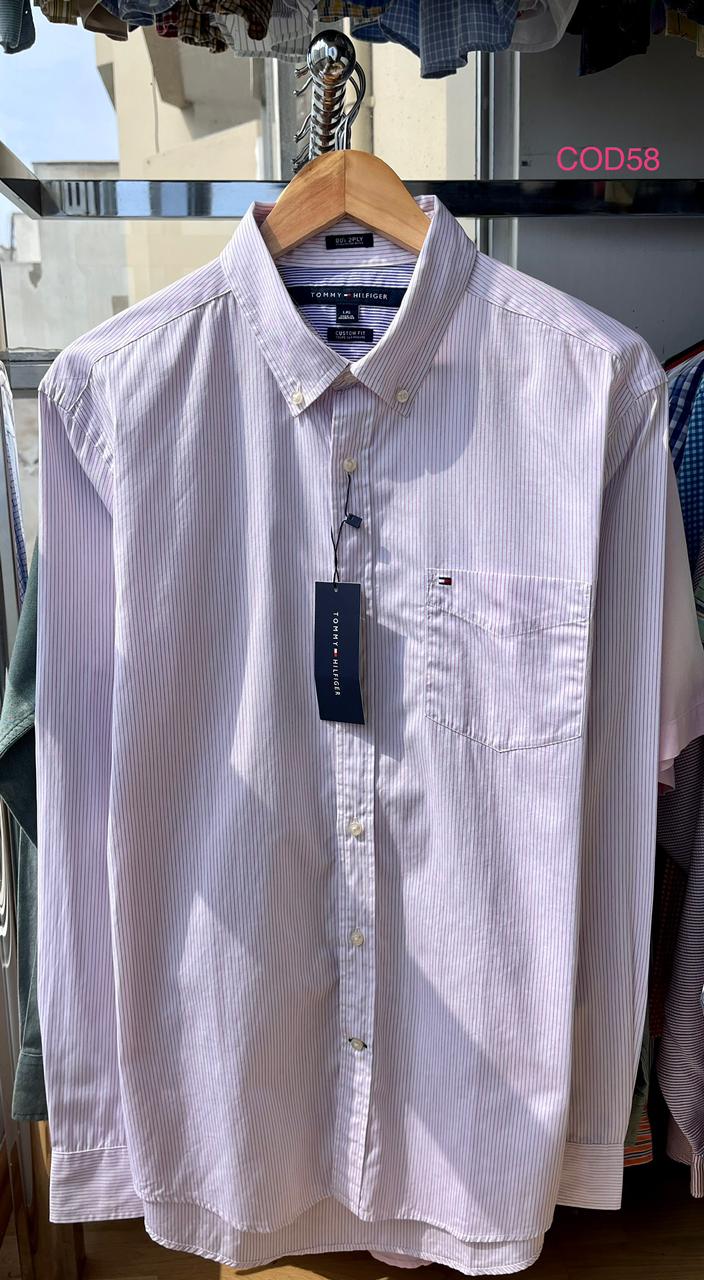 Camisa M/ L Tommy Hilfiger Custom fit