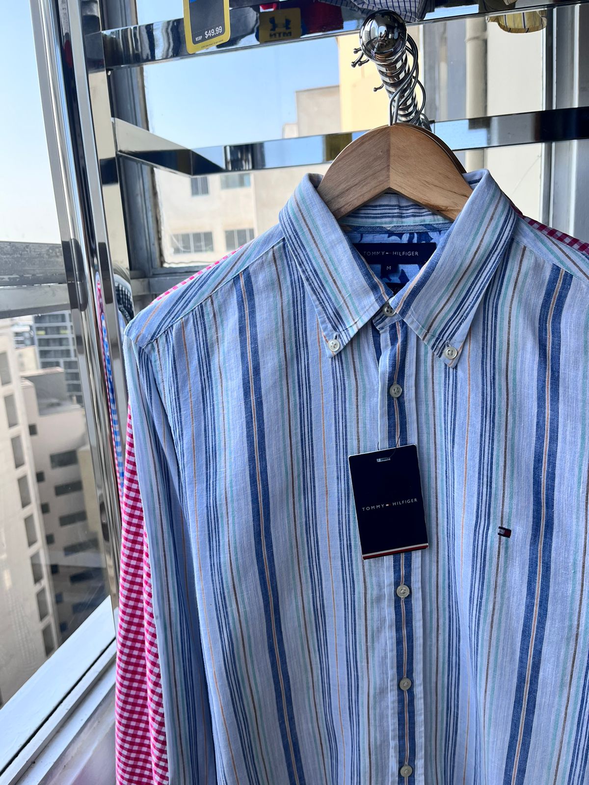 Camisa M / L Tommy Hilfiger lino de rayas