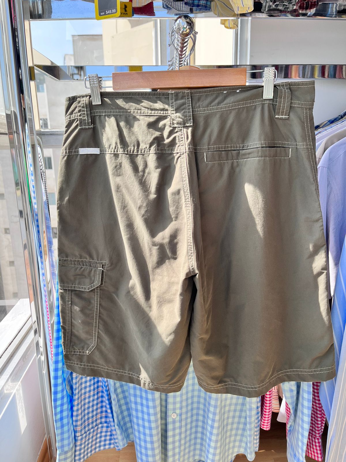 Columbia Men's PFG Backcast III Water Shorts verde oliva, shorts de baño para hombre.