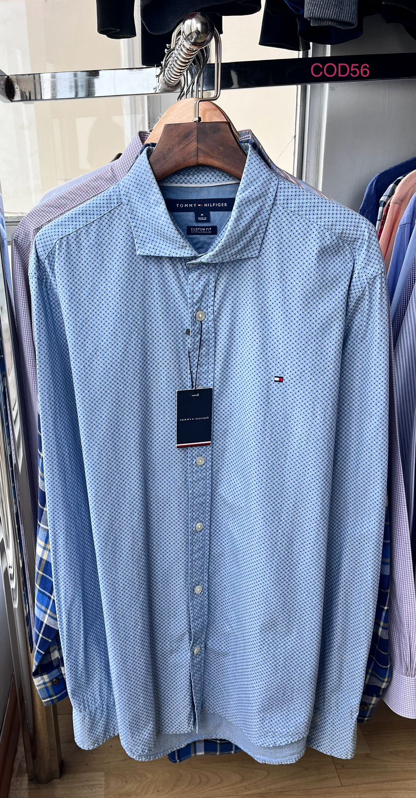 Camisa de algodón Tommy Hilfiger custom fit