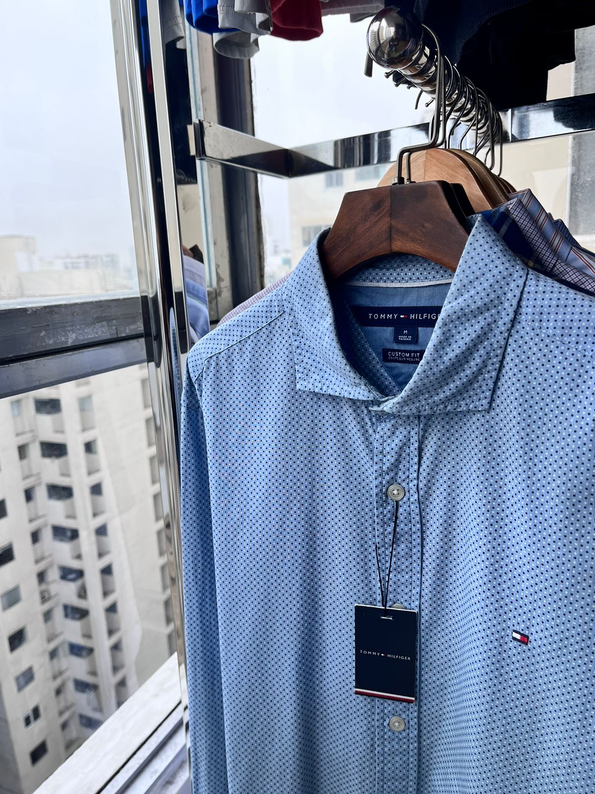 Camisa de algodón Tommy Hilfiger custom fit