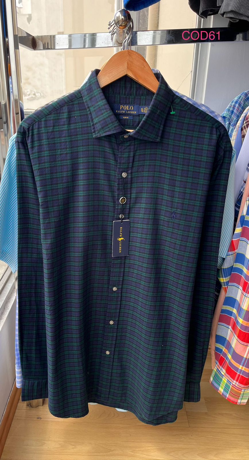 Camisa de algodón Polo Ralph Lauren Slim Fit