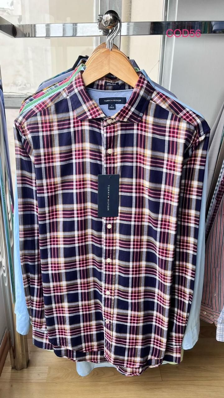 Camisa M / L Tommy Hilfiger cuadros oxford