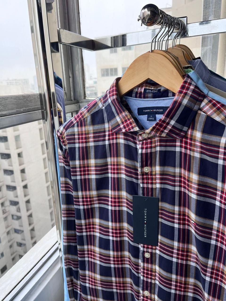 Camisa M / L Tommy Hilfiger cuadros oxford