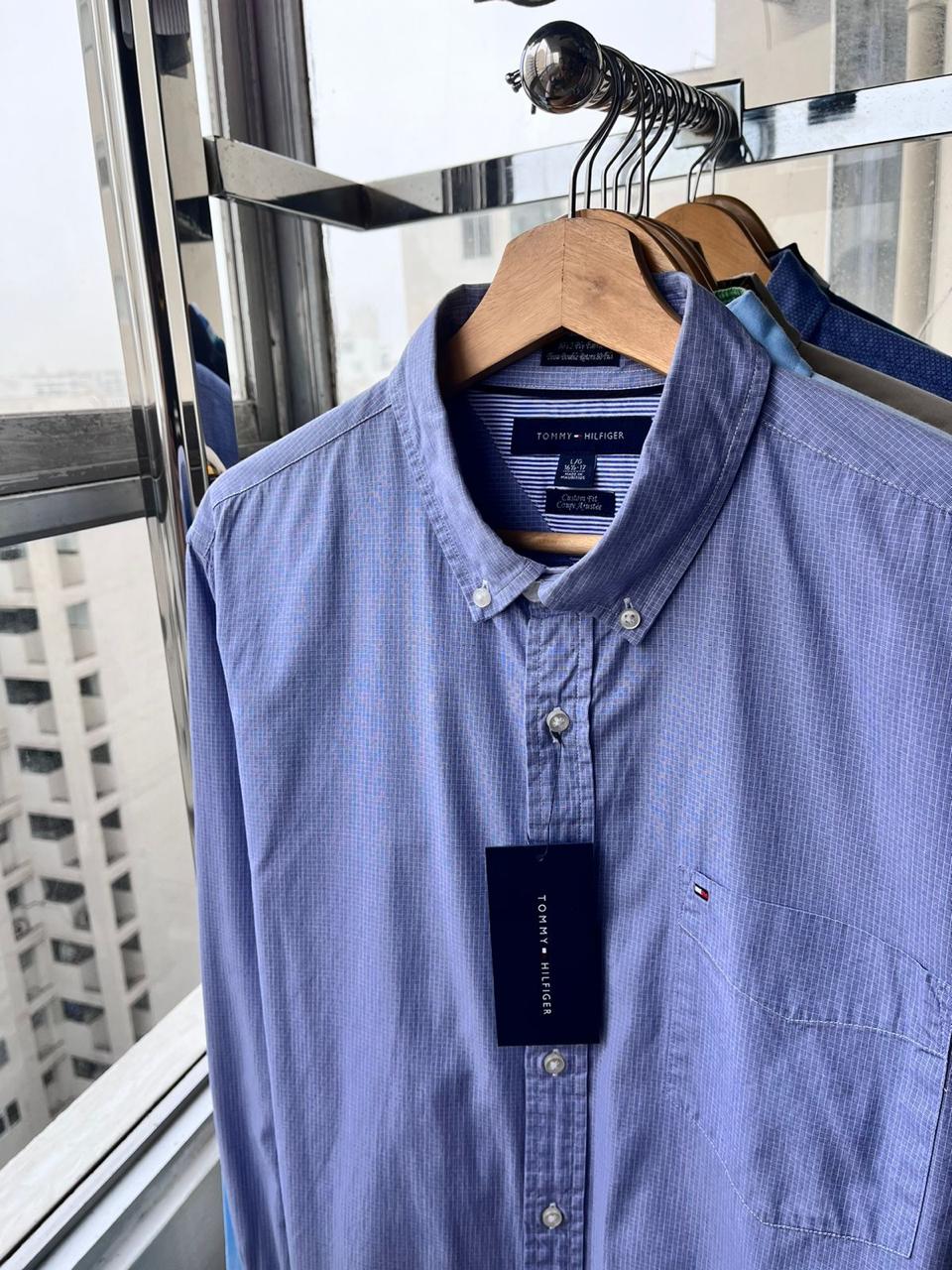 Camisa M/L Tommy Hilfiger custom fit
