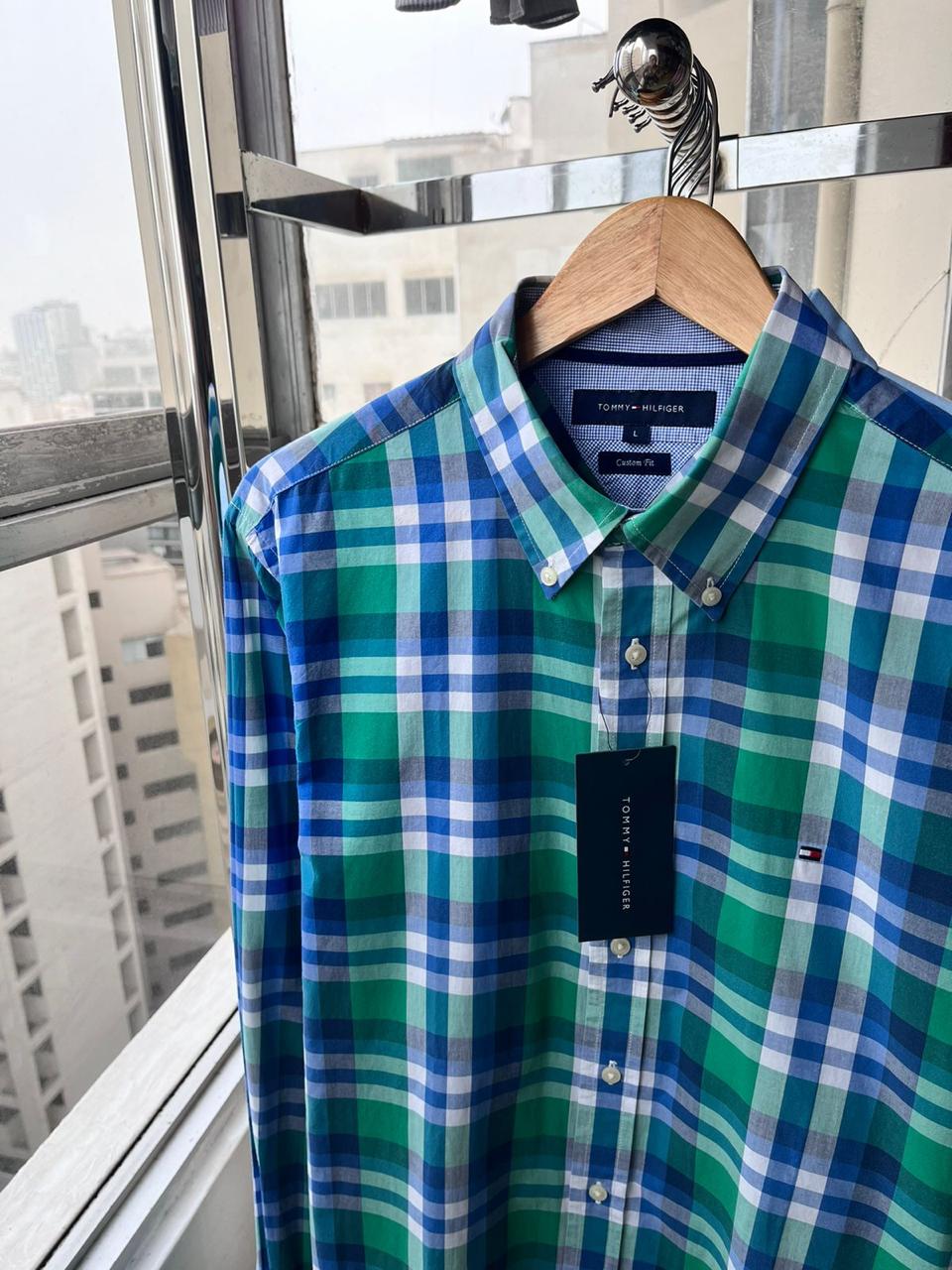 Camisa M/L Tommy Hilfiger custom fit