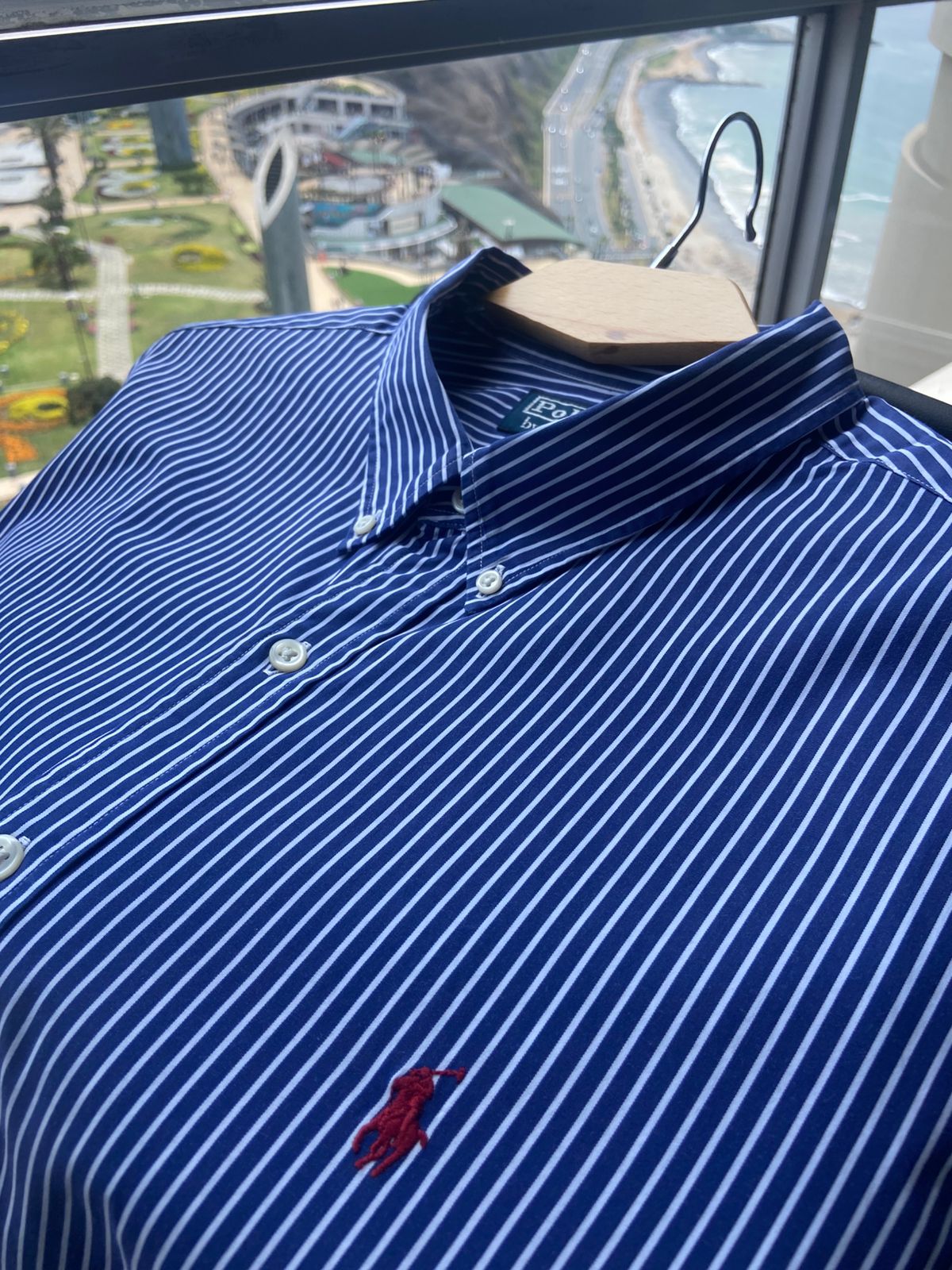 Camisa Ralph Lauren Custom Fit logo rojo