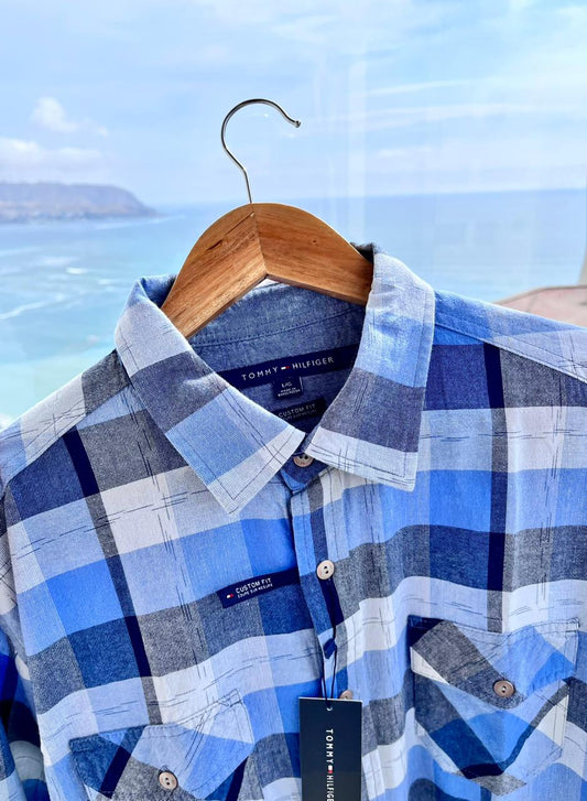 Camisa M / L Tommy Hilfiger oxford  a cuadros