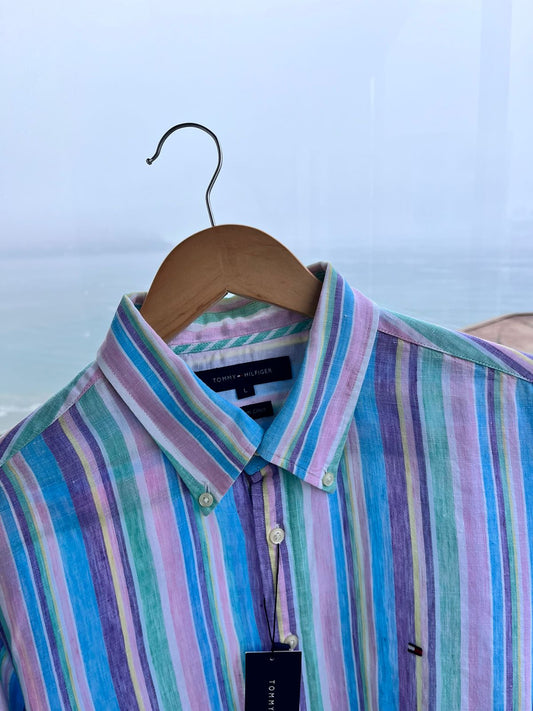 Camisa M/L Tommy Hilfiger de colores