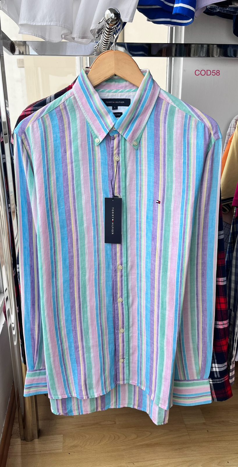 Camisa M/L Tommy Hilfiger de colores