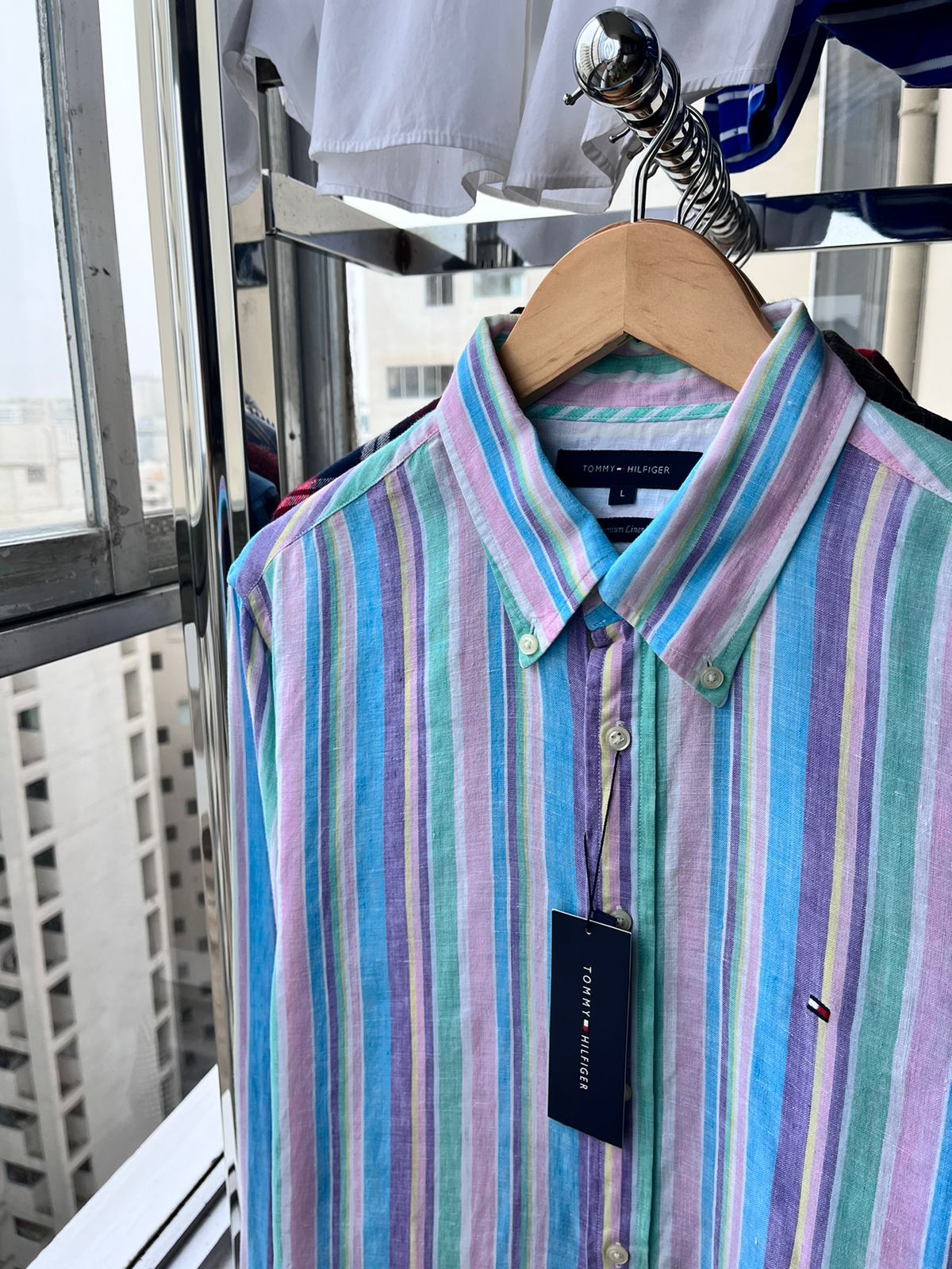 Camisa M/L Tommy Hilfiger de colores